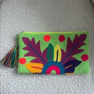 Colorful Embroidered Clutch